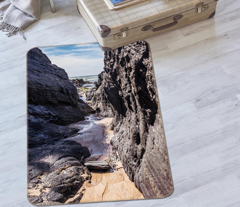 3D Mountain Stones Sea ZHUC2683 Game Non Slip Carpet Mat Photo Carpet Amy