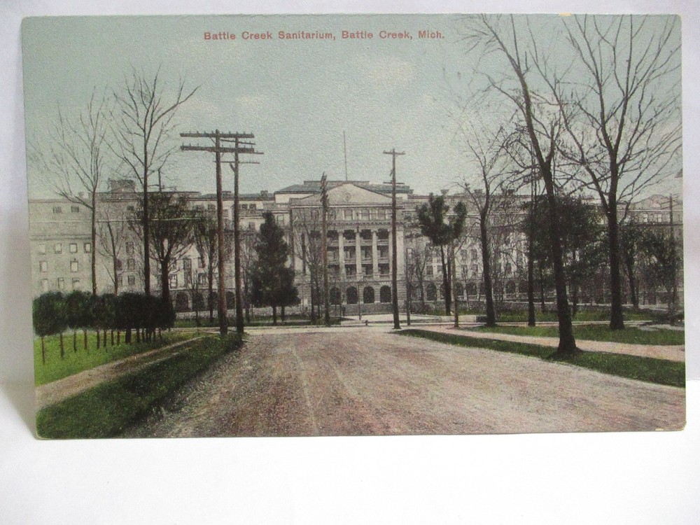 1910 Postcard Battle Creek Sanitarium, Battle Creek Mi Rare Close Up View Unused