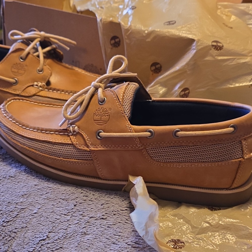 Timberland Earthkeepers Men's Boat Shoes Leather Brown Lace-Up US 13 M