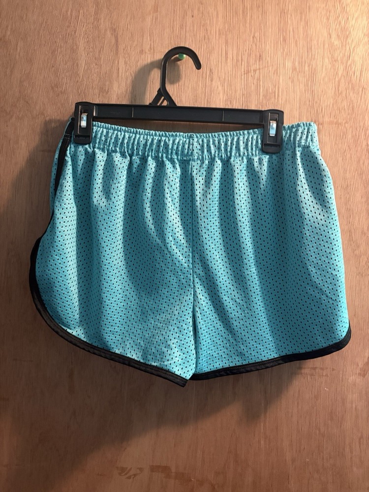 Women’s Blue/Black Mesh Athletic Activewear Shorts Size S, Elastic Waist