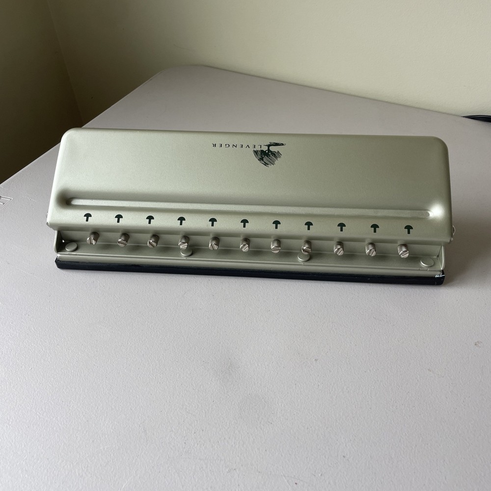 Levenger Circa Paper Desk Hole Punch Universal Adjustable Slide