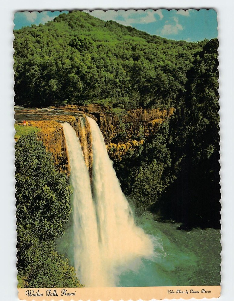 Postcard Wailua Falls Kauai Hawaii USA