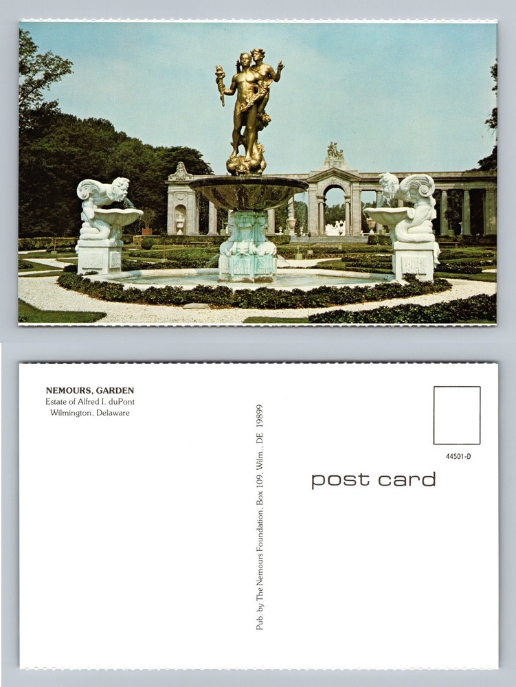 Wilmington, DE-Delaware, Nemours Garden duPont Estate Souvenir Vintage Postcard