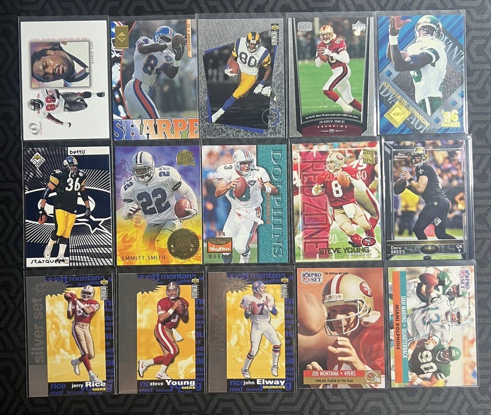 x30 Card NFL Football Lot 1990s Elway Marino Montana Rice Young Bo Jackson Favre