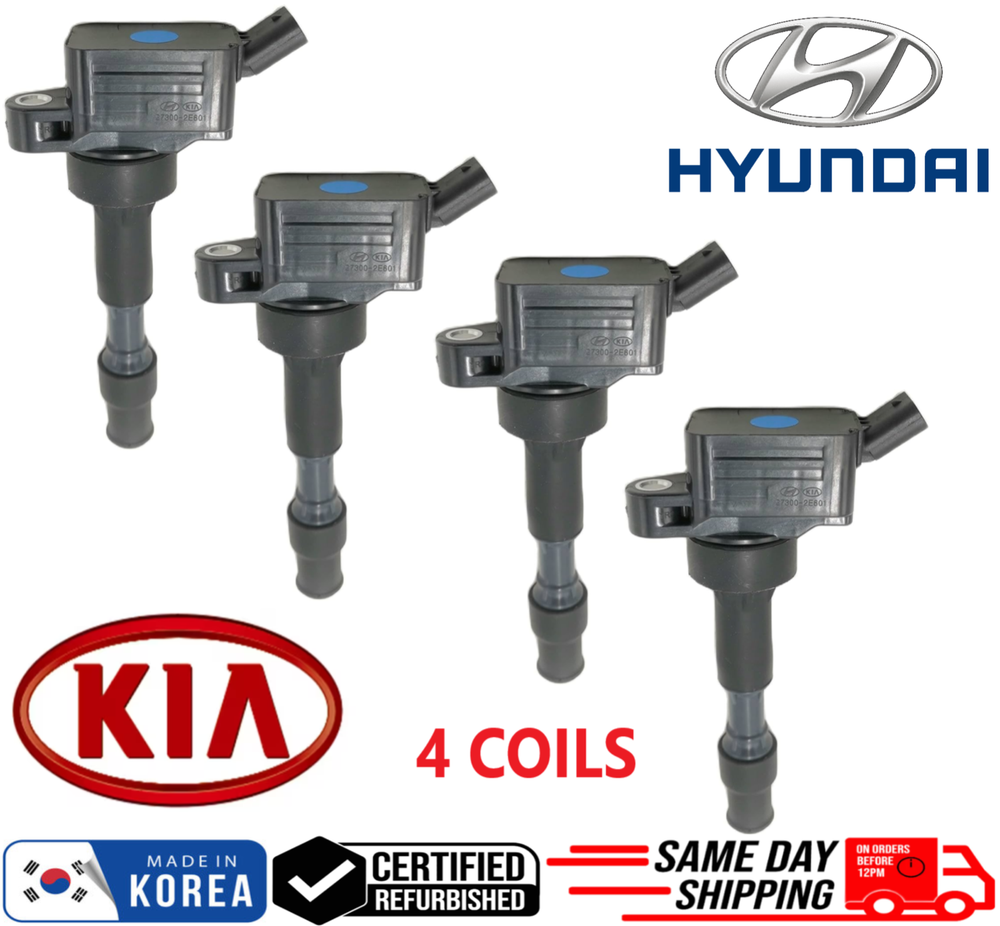 4 OEM Ignition Coils For 2015-2019 Hyundai & Kia 2.0L I4, 27300-2E601 GENUINE
