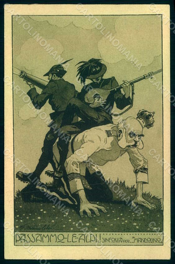 WWI WW1 Italian Propaganda Moroni Anti Kaiser Alpini Bersaglieri pc HR1058
