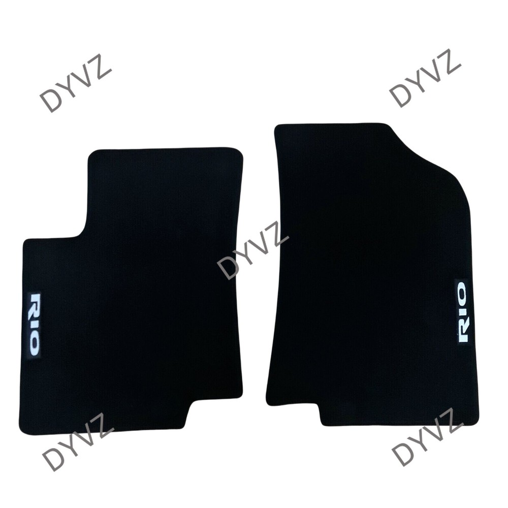 Front Two Car Floor Mats Velour for Kia Rio Waterproof Black Carpet Liners New-