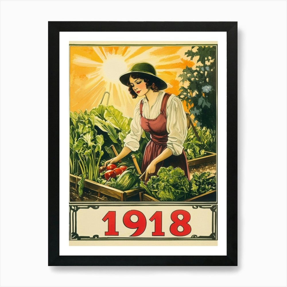 Vintage Wartime Poster Framed Canvas Wall Art by Aihrgdesign