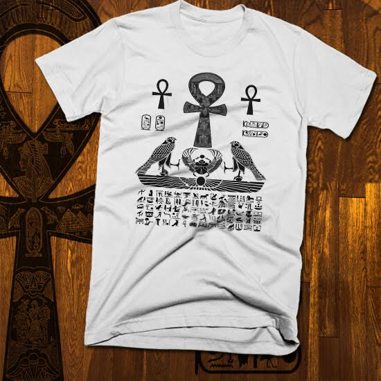 Egyptian t-shirt Kemet Pharaoh Ankh Eyes of Horus Hotep Nefertiti Hieroglyphics