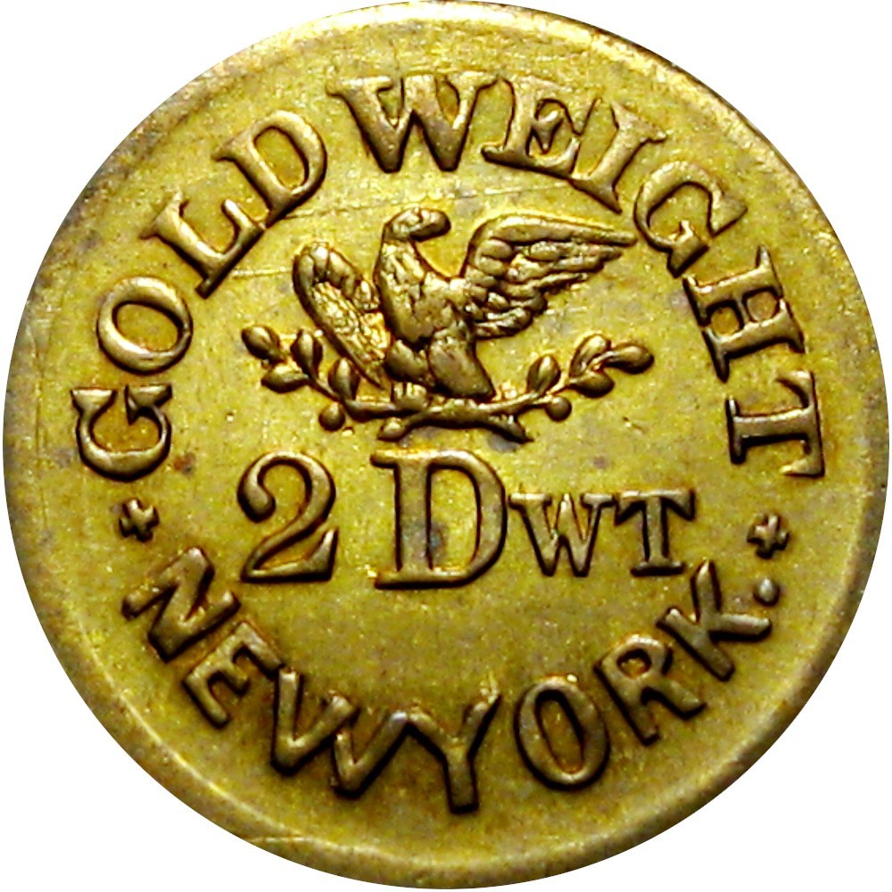 New York City Civil War Token John P Gruber Gold Weight R6 BRASS