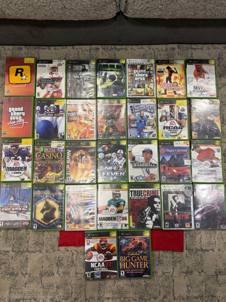 Lot of 30 Original Xbox Games: GTA Splinter Cell Tony Hawk Need for Speed Halo 2