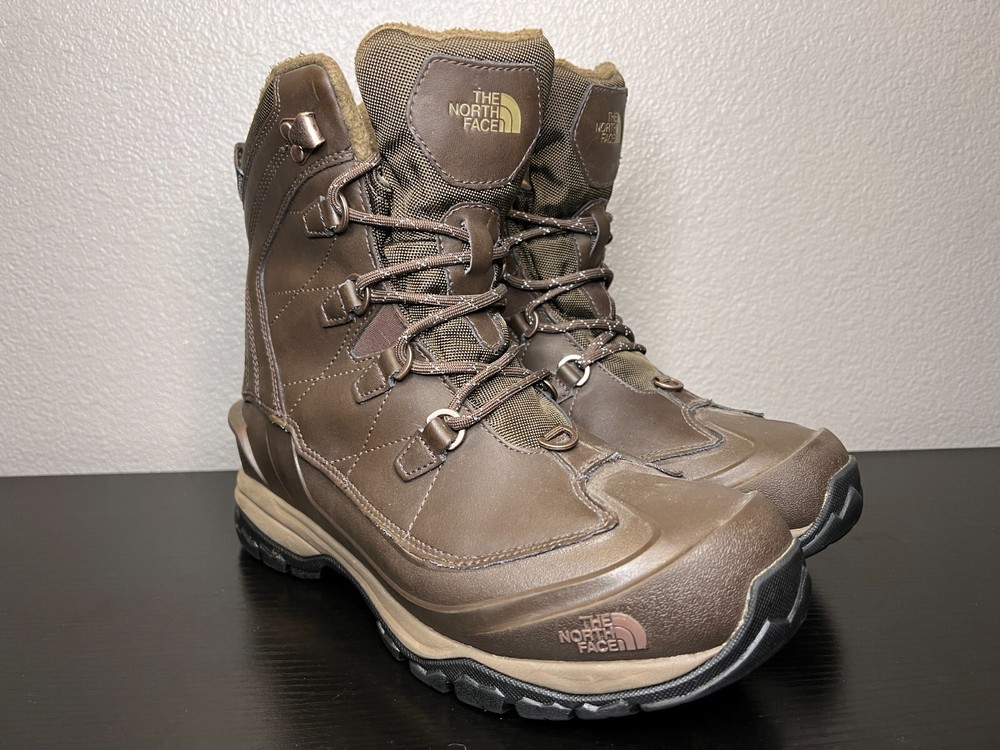 The North Face Chilkat Evo Mens Size 7 Brown Waterproof Winter Snow Boots with Heat Seeker Insulation