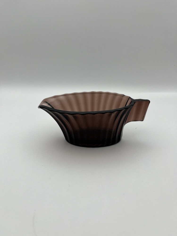 Mid-Century Purple Hazel Atlas Creamer with Leaf Dish