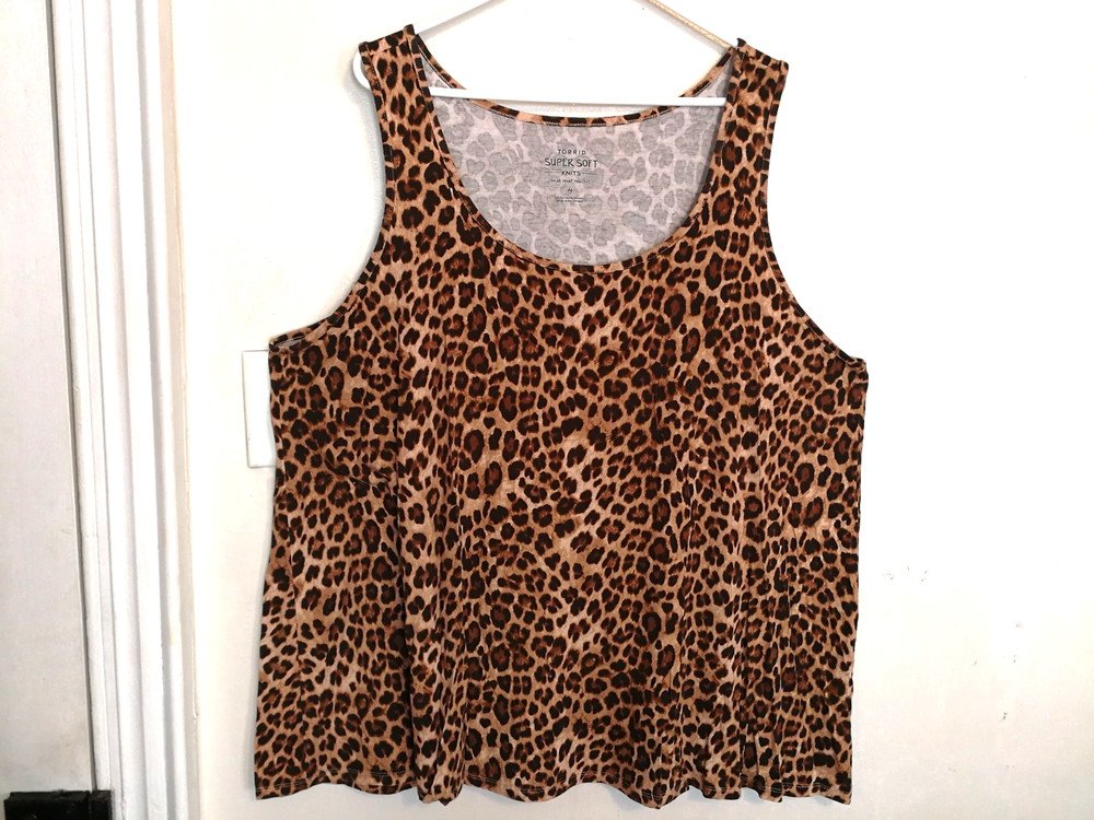 Torrid Women Tank Top 4 Plus 4X Super Soft Knits Leopard Animal Print Sleeveless