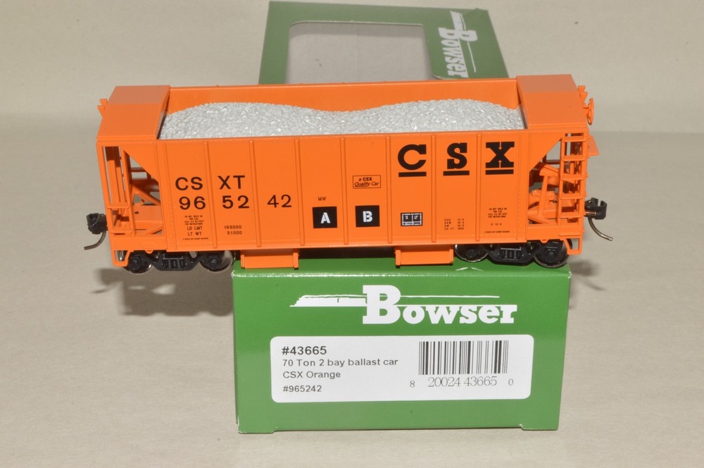 HO scale Bowser CSX Transportation RR MW ACF ballast hopper car train 965242
