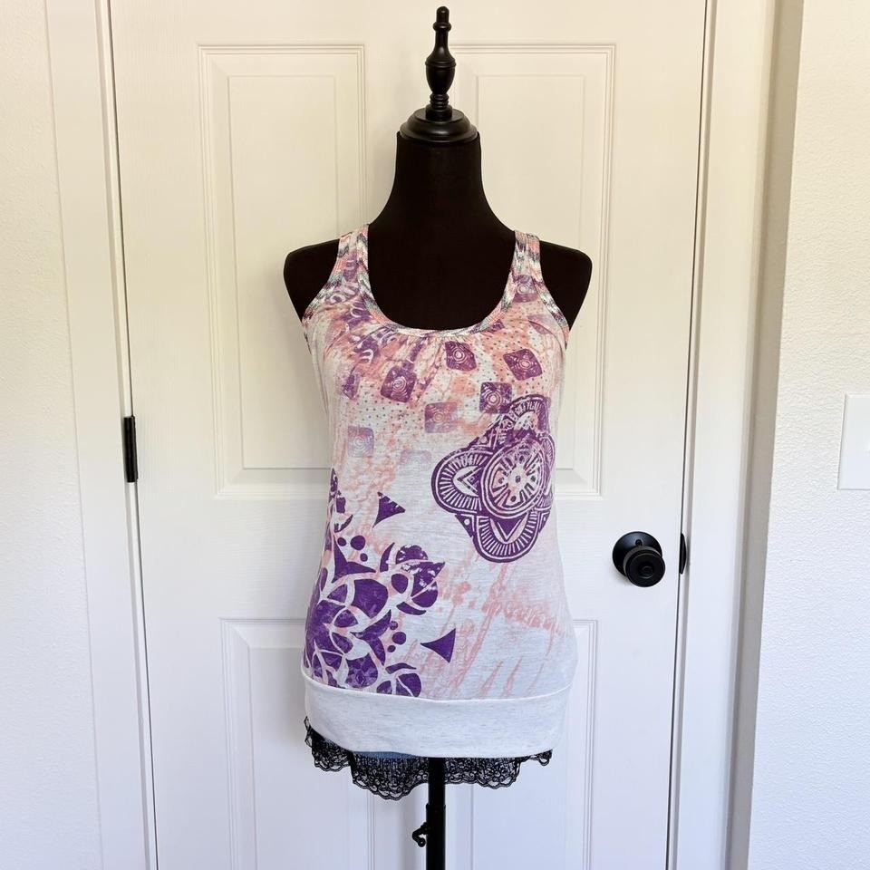 Y2K Vanity Abstract Graphic Racerback Tank Top/ Size Small-image