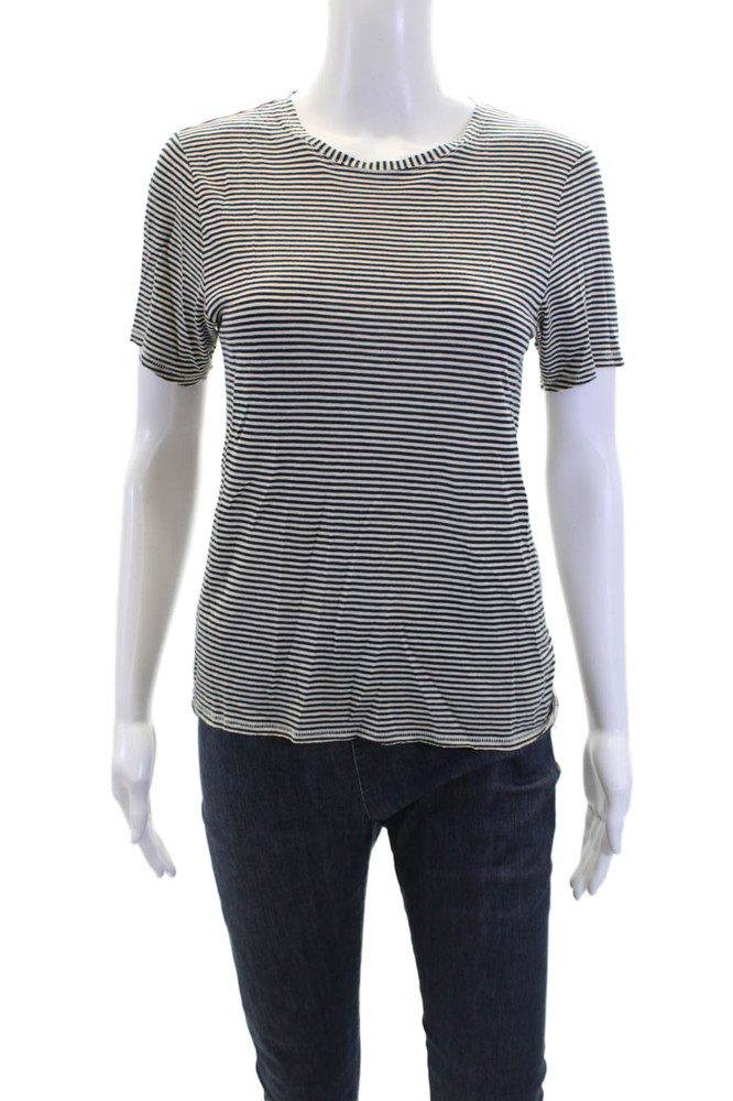 Rag & Bone Womens Striped Crew Neck Short Sleeve Basic Tee Top Black White Sz XSFree Shipping in US $100+ Orders | $6.95 Orders Below