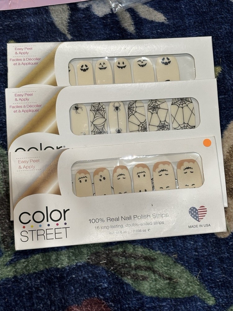 Halloween Color Street Nail Polish Strips Set of 3 Ghostess Face the Jacks Web