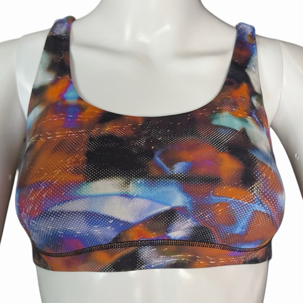 Lululemon Strappy Sports Bra Size 6 Criss Cross Back Multicolor Yoga Athletic