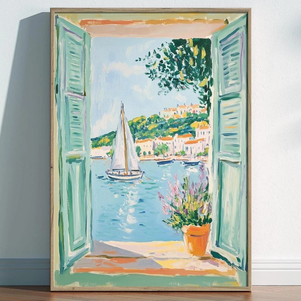 Open Window Henri Matisse Poster | Fauvism Coastal Sailboat Wall Art