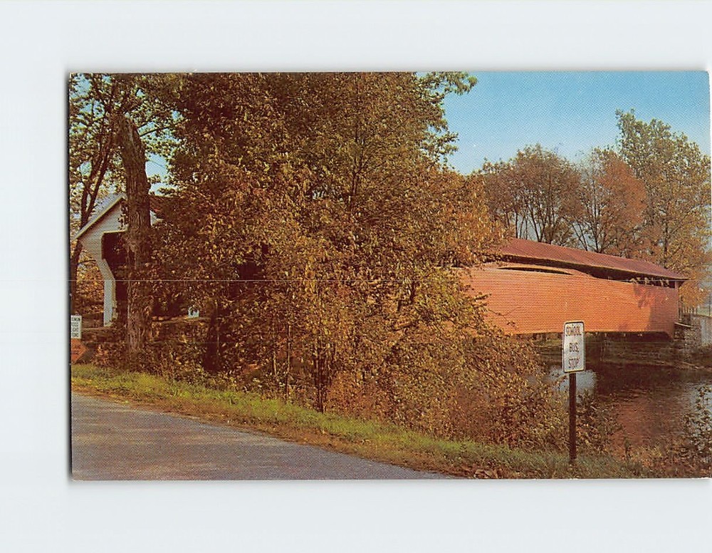 Postcard Covered Bridge Over Penns Creek Union County Pennsylvania USA
