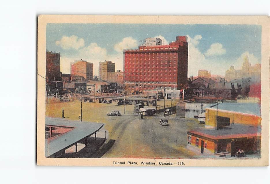 Postcard Tunnel Plaza Windsor Ontario Canada