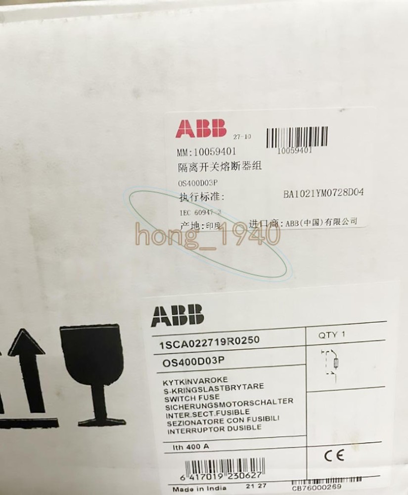 1Pc New Abb Lsolation Switch Fuse Group Os400D03P 1Sca022719R0250