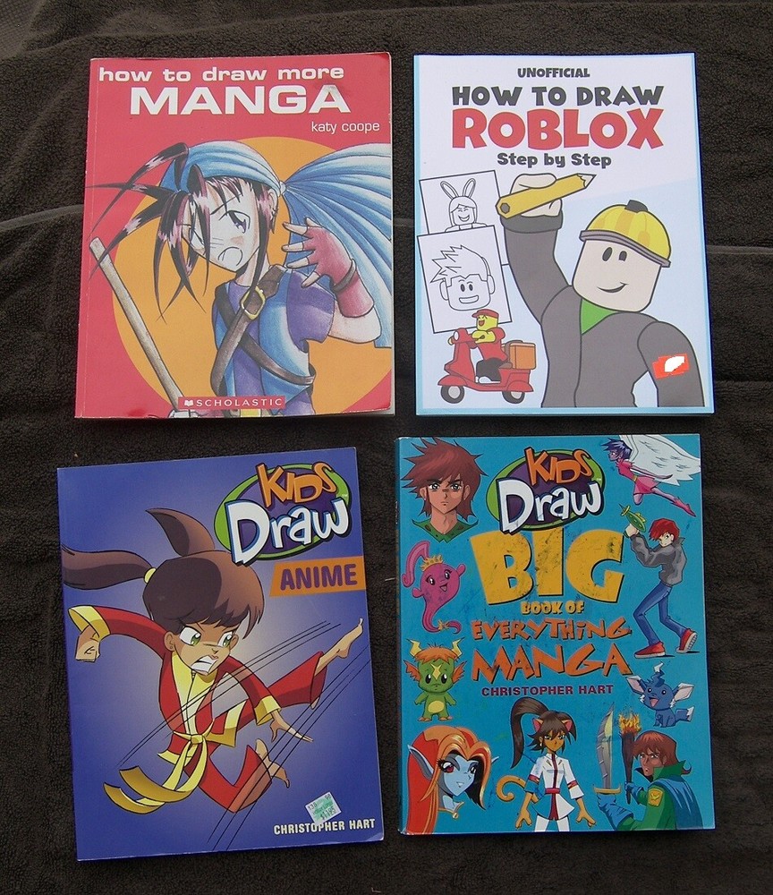 4 BK Kids Age 4-12 Learn to Draw Roblox Manga Anime Action Comics
