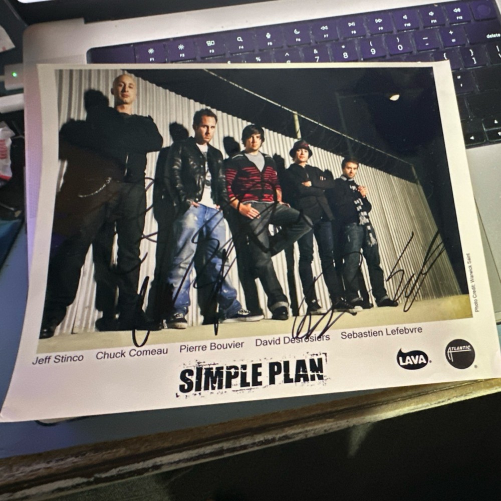 Simple Plan Autographed Original Music Poster Lava Records Photo Ewan Sain