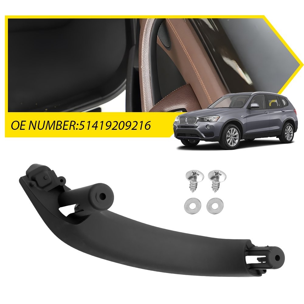 Passenger Interior Door Pull Handle Panel Black For BMW 2011-17 F25 X3 F26 X4 PU