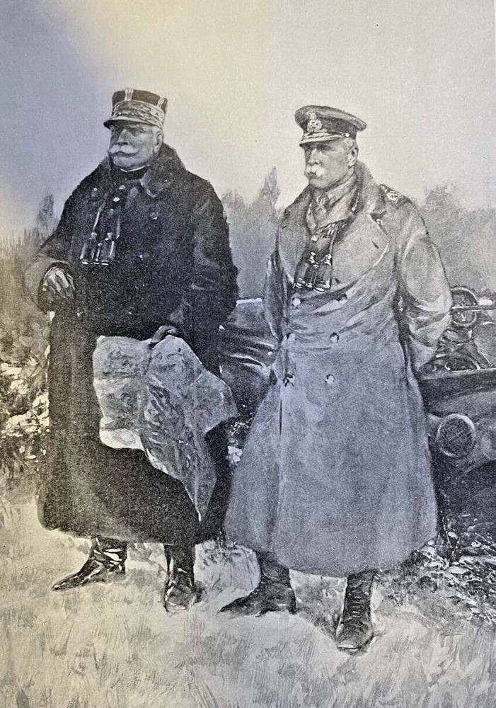 1914 Illustration General Joseph Joffre & Sir John French World War I