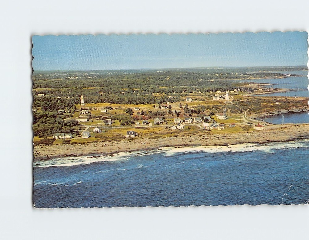 Postcard Aerial View of Two Lights State Park Cape Elizabeth Maine USA