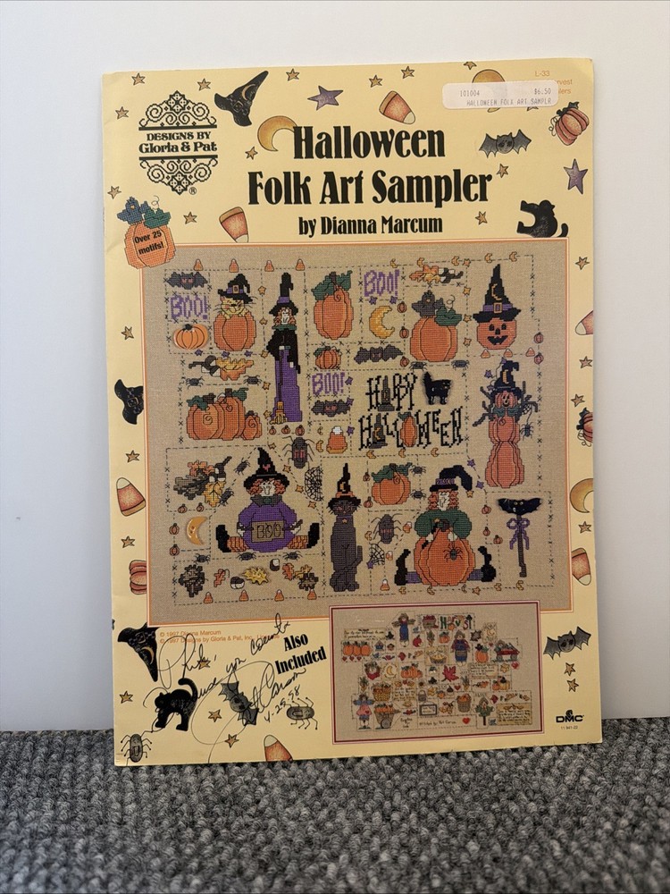 Gloria & Pat Designs HALLOWEEN & HARVEST FOLK ART SAMPLERS Cross Stitch Patterns