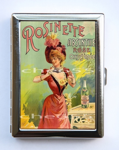 Absinthe ParisianPoster Cigarette Case Wallet Business Card Holder art nouveau-image