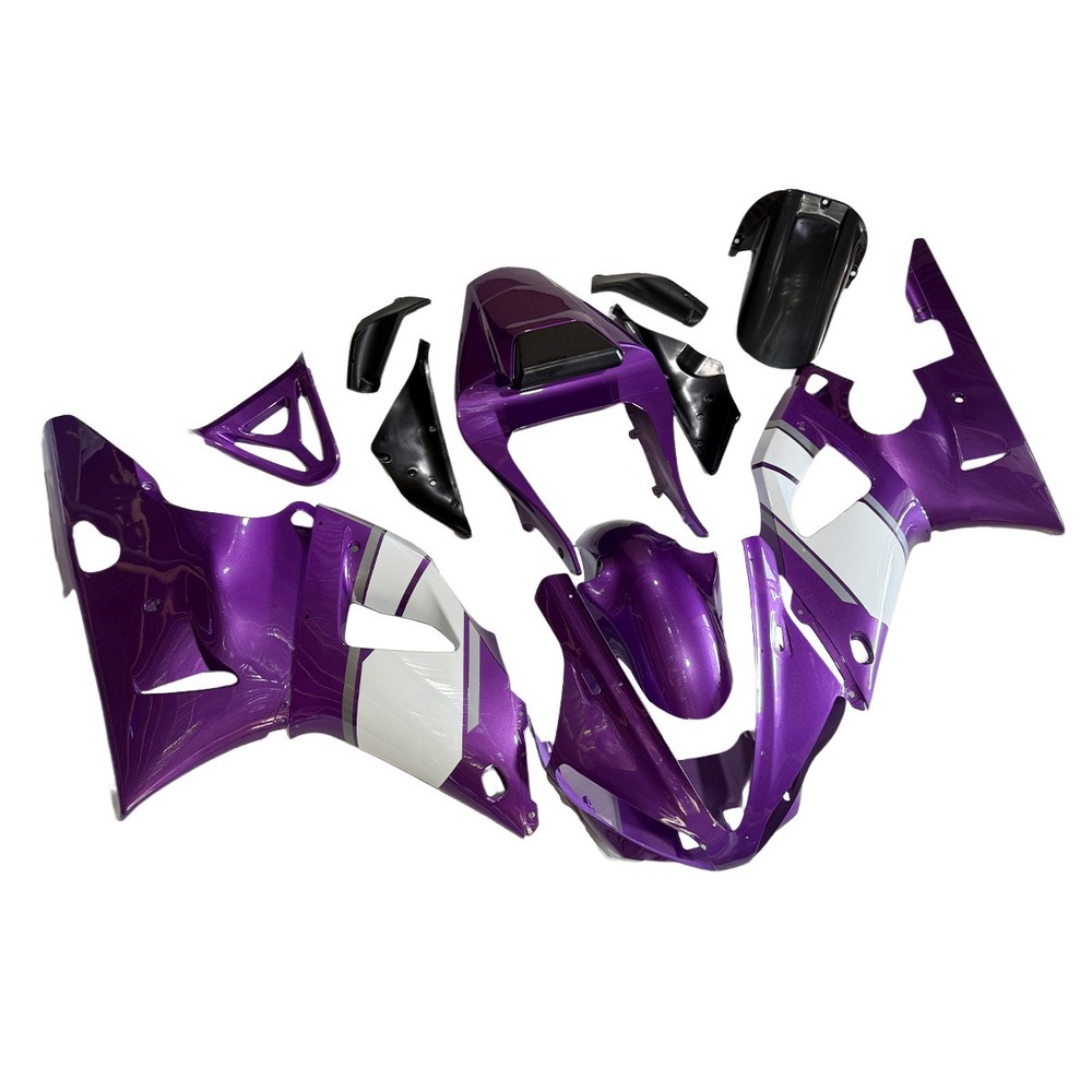 Purple White Injection Fairings Kit for 2000-2001 Yamaha YZF R1 YZF1000 Bodywork