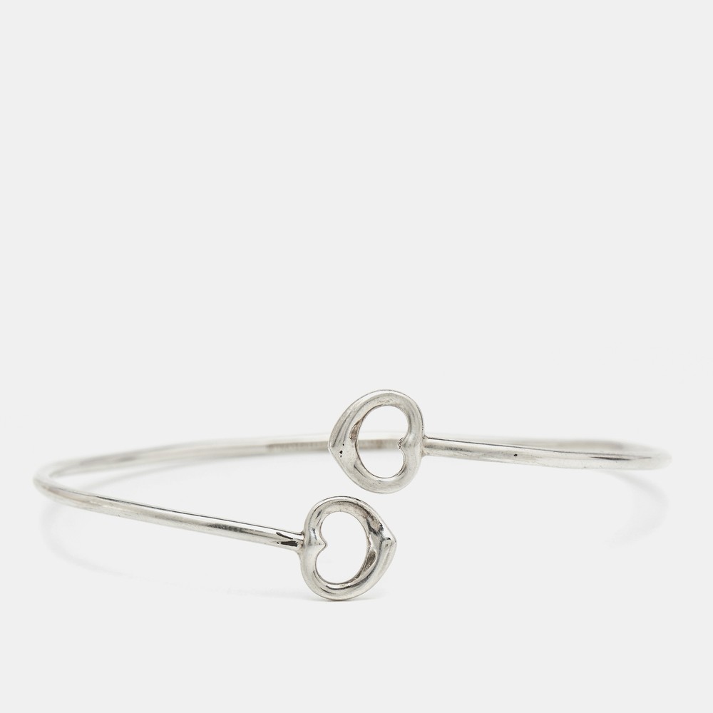Tiffany & Co. Elsa Peretti Double Open Heart Sterling Silver Bracelet