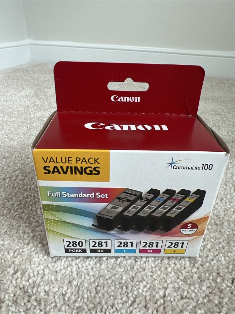 Canon PGI-280 CLI-281 5 Color Cartridge Pack for Canon Pixma Inkjet Printers