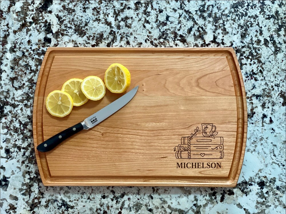 Books With A Cup Cutting Board |  Reading Novels Charcuterie Board | Custom