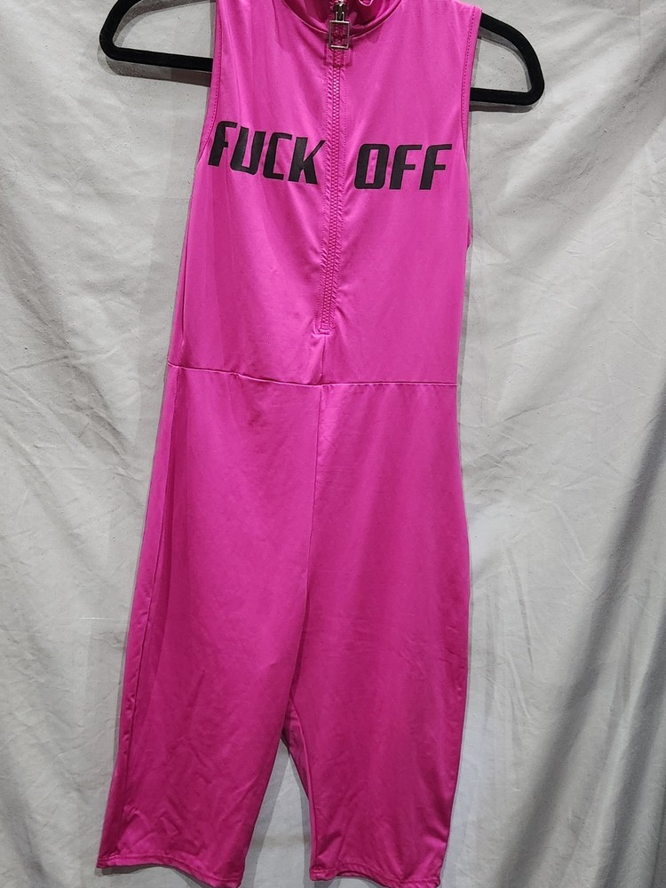 Fashion Nova Size Medium Hot Pink Sleeveless & Shorts Zip-Up Jumpsuit
