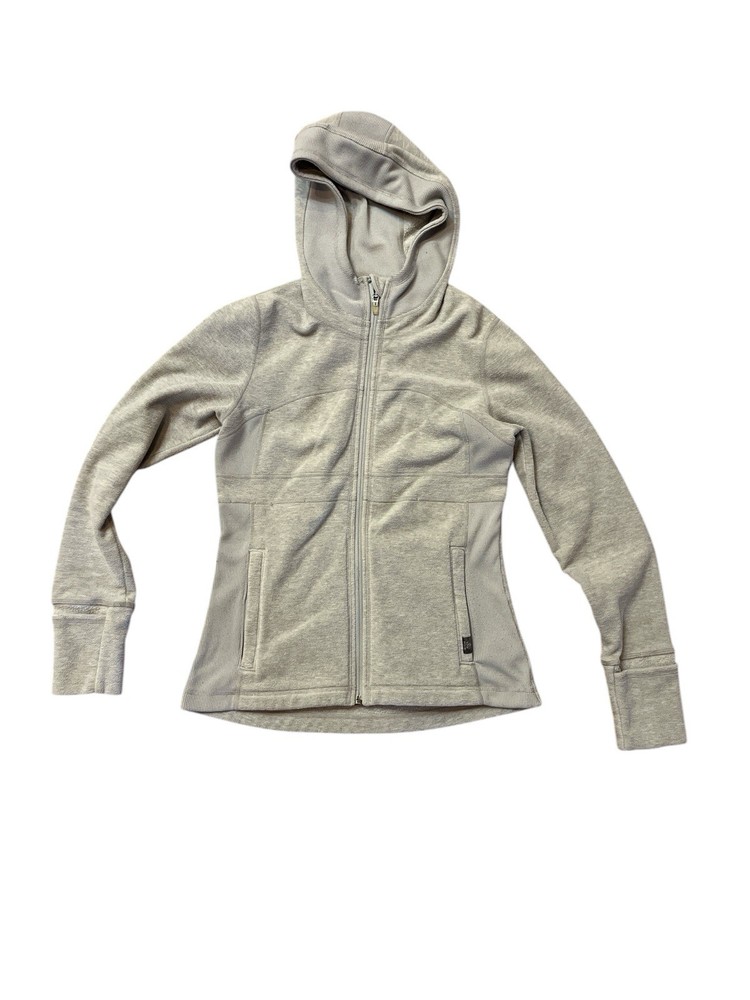 Prana Hoodie Sweatshirt Womens Extra Small XS Gray Full Zip Hooded Long Sleeve