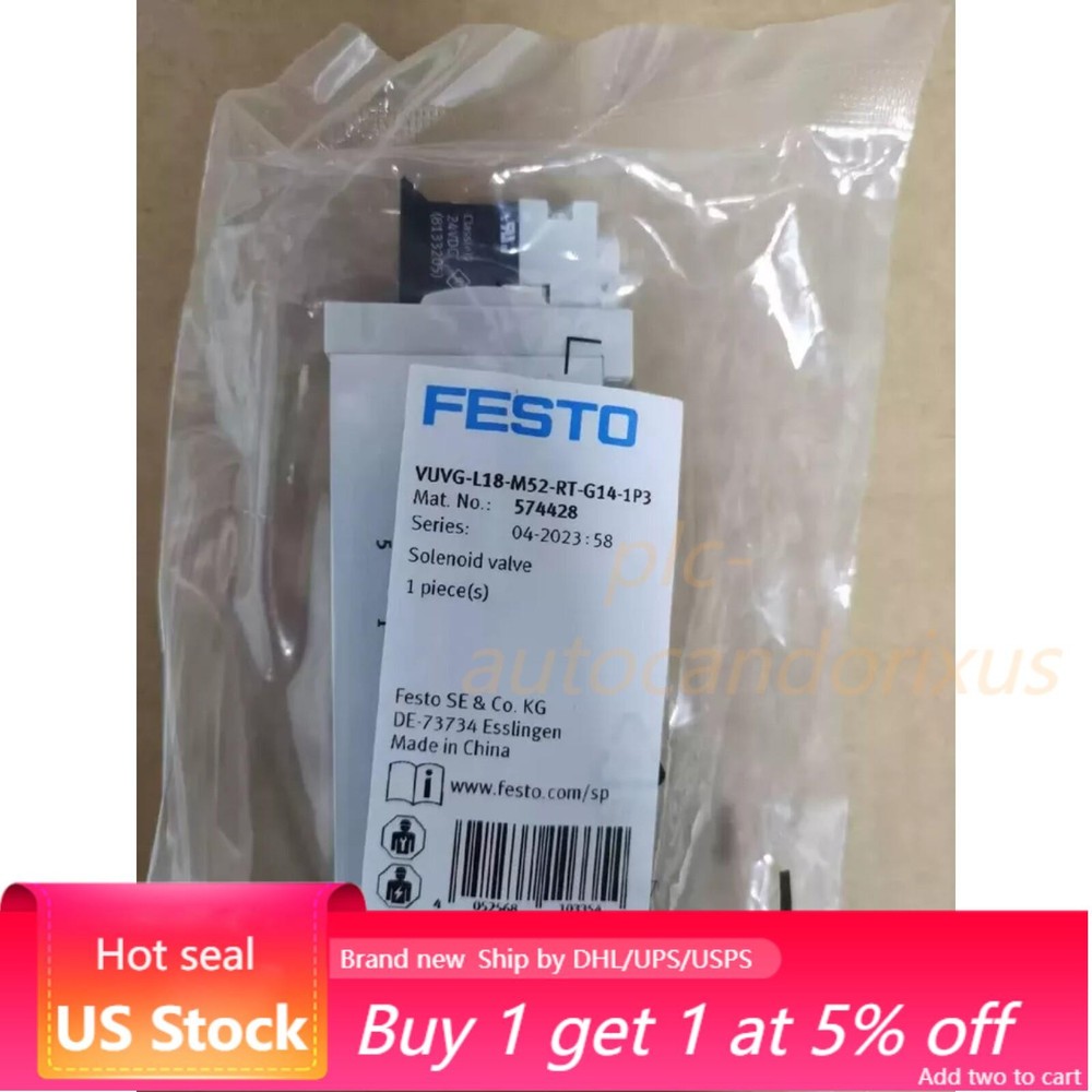 US FREE TAX New FESTO VUVG-L18-M52-RT-G14-1P3 574428 Solenoid Valve