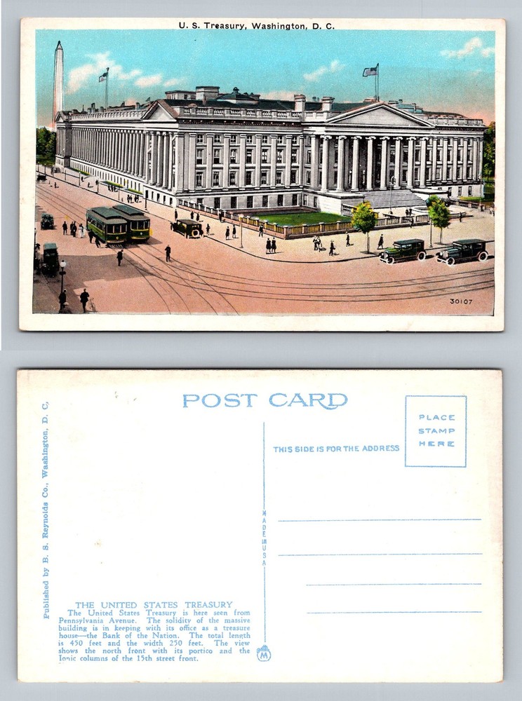 Washington, DC-District of Columbia, U.S. Treasury Building Vintage Postcard