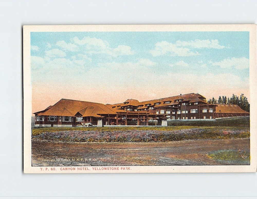 Postcard Canyon Hotel Yellowstone Lake Yellowstone National Park Wyoming USA