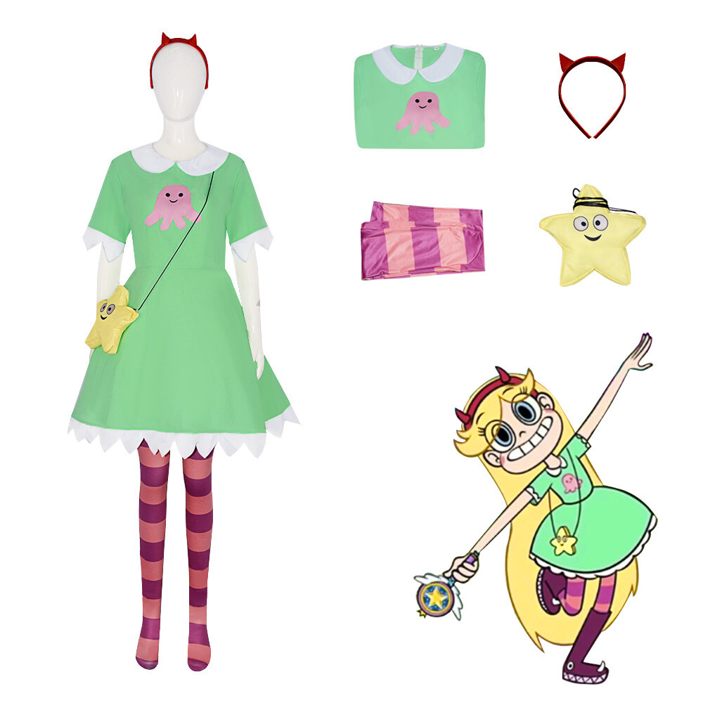Star Vs. The Forces Of Evil Cosplay Star Butterfly Green Dress Costume Bag