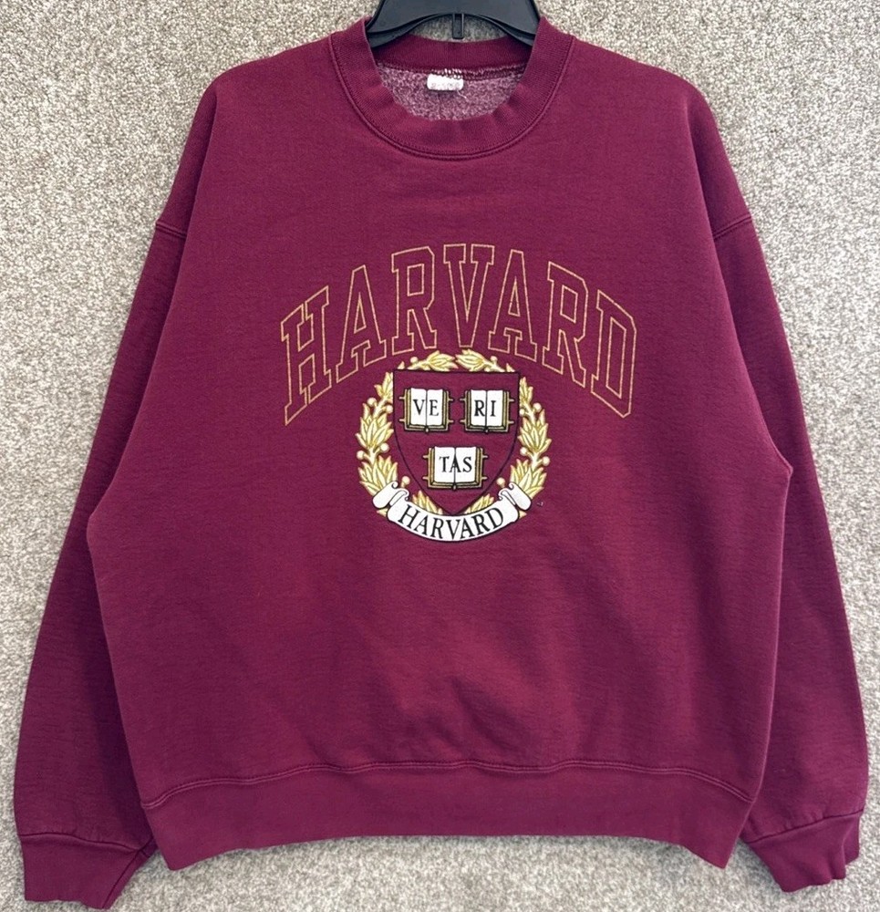 Vintage 90s Mens Harvard University Crimson Crewneck Sweatshirt Size XL USA