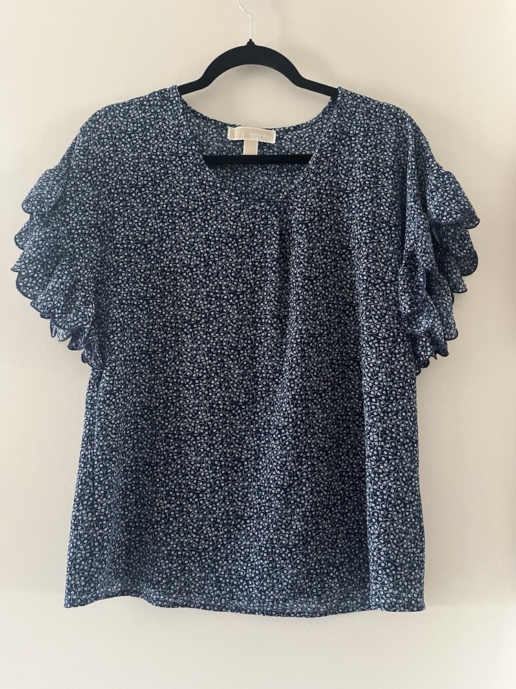 Michael Kors Women's Floral Print Blouse Size medium, Made Is Vietnam