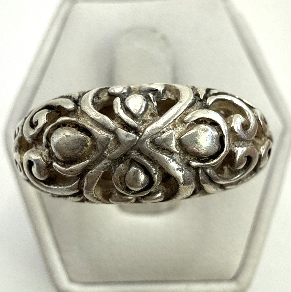 STUNNING .925 Vintage Sterling Silver Estate Ring Size 6.75