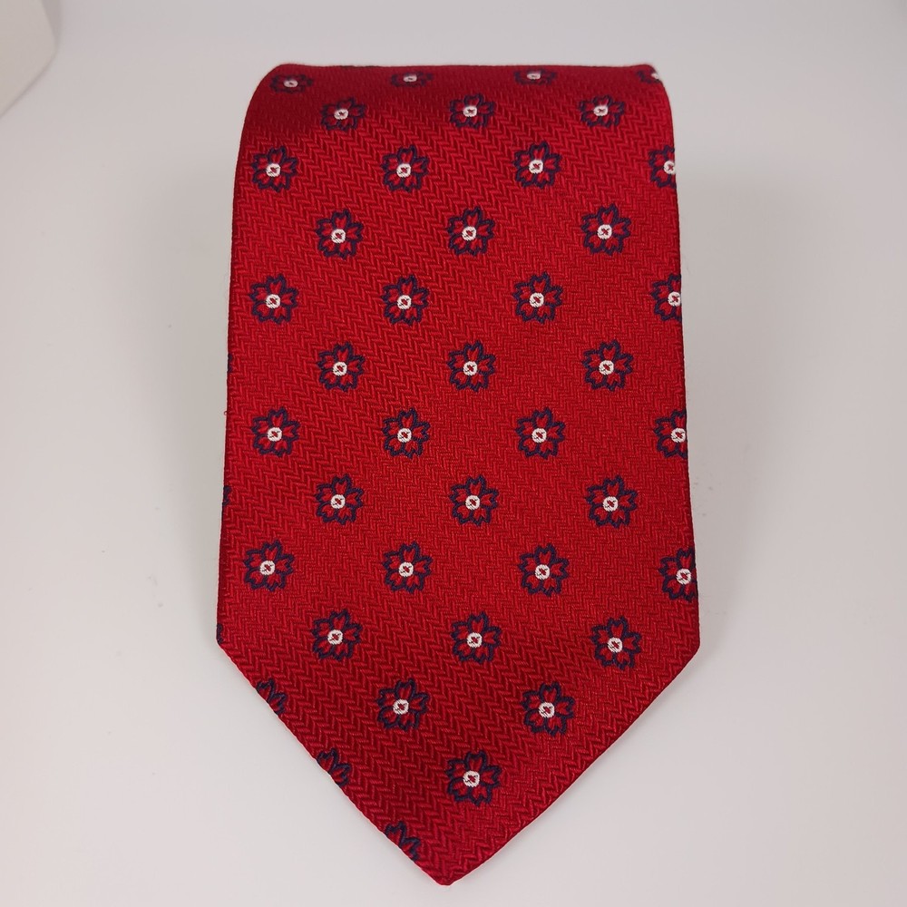 Brooks Brothers Men’s XL Silk Tie Red Floral Made in USA 3.25 x 62.5