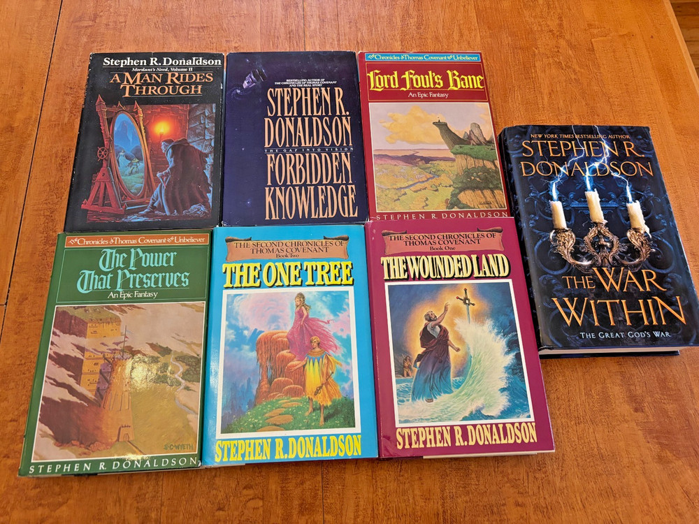 Stephen R. Donaldson Vintage Lot Of 7 Hardcover Books Thomas Covenant Chronicles