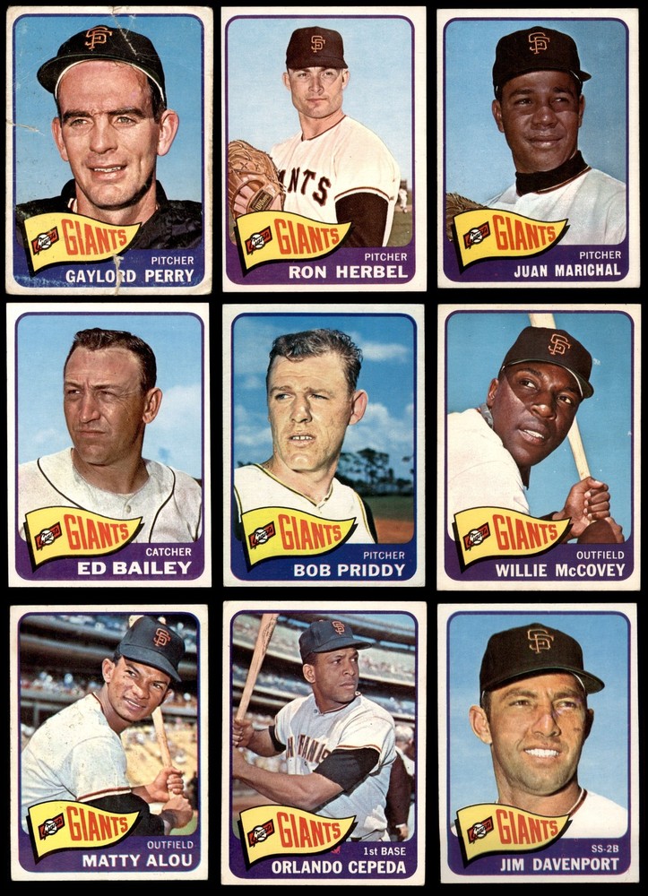 1965 Topps San Francisco Giants Near Team Set 4 - VG/EX 7060444 (26 / 33 cards)